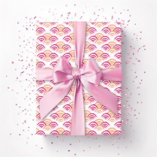 Petal Scallop in Pink and Orange Wrapping Paper