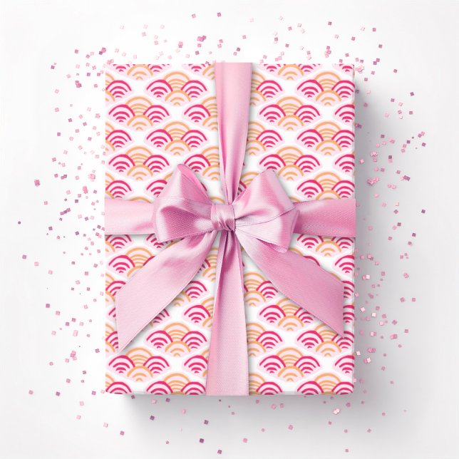 Petal Scallop in Pink and Orange Wrapping Paper (Creator Uploaded)