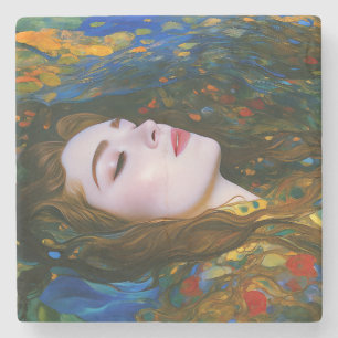“Petal Serenity” - Women In Water Stone Coaster