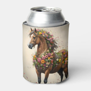 Petals And Hooves:  Brown Horse Fantasy Garden,  Can Cooler