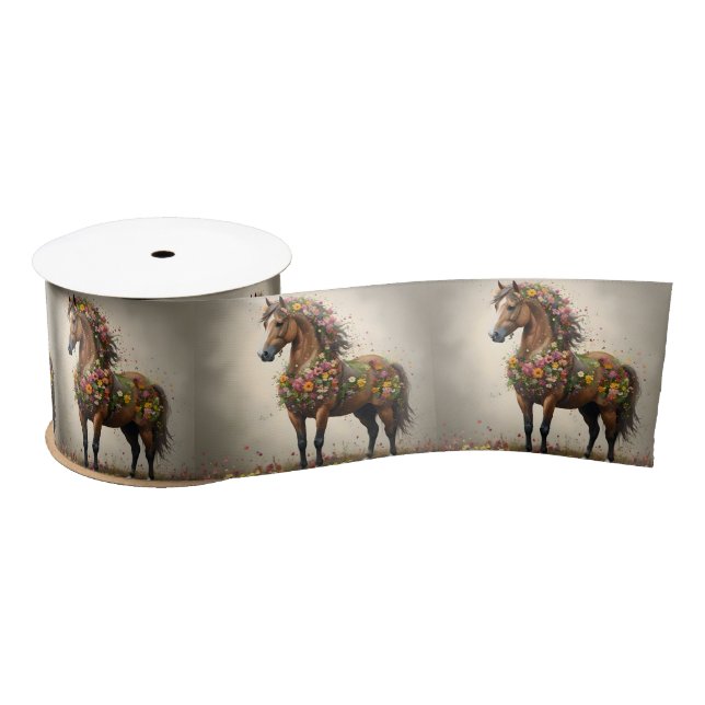 Petals And Hooves:  Brown Horse Fantasy Garden,  Satin Ribbon (Spool)