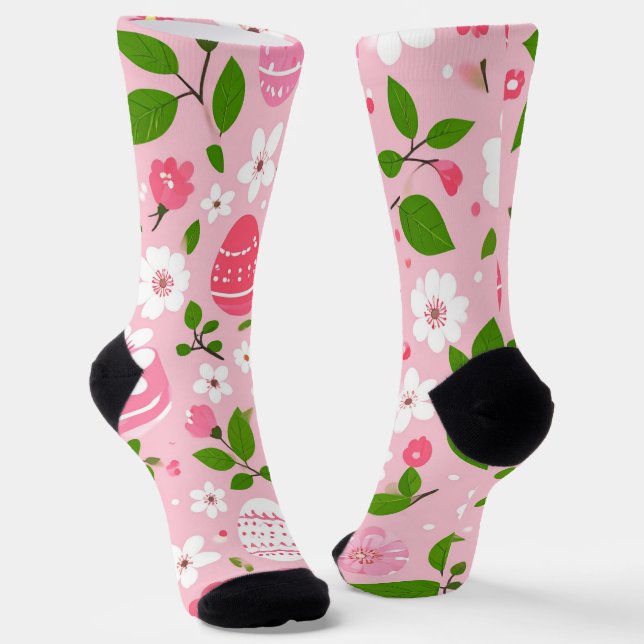 Petals and Painted Eggs Socks (Angled)