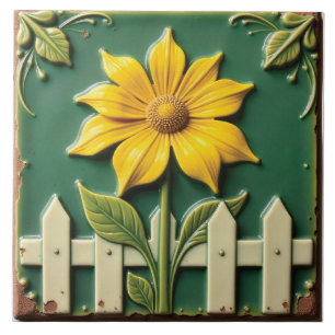 Petals and Pickets Ceramic Tile