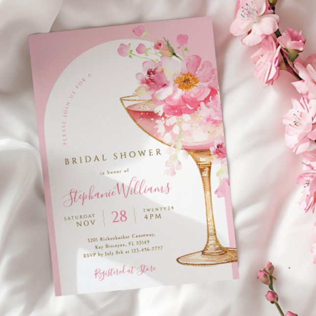 Petals and Prosecco Arch Bridal Shower Invitation (Creator Uploaded)