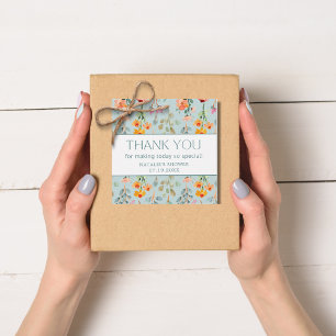 Petals and Prosecco Blue Floral Bridal Shower Favour Tags