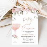 Petals and Prosecco Blush Floral Bridal Shower Inv