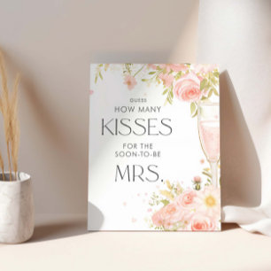 Petals And Prosecco Bridal Guess How Many Kisses Poster