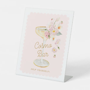 Petals and Prosecco Bridal Shower Bar Pedestal Sign