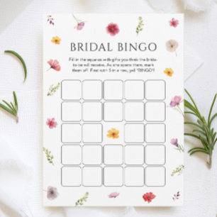 Petals and Prosecco Bridal Shower Bingo Game Card