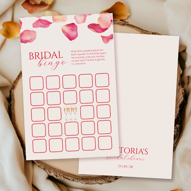 Petals and Prosecco Bridal Shower Bingo Game Flyer (Creator Uploaded)