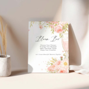 Petals And Prosecco Bridal Shower Bloom Bar Poster