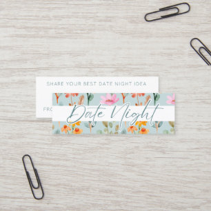 Petals and Prosecco Bridal Shower Date Night Idea Mini Business Card