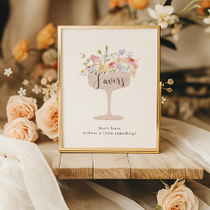 Petals and Prosecco Bridal Shower Favours Sign 