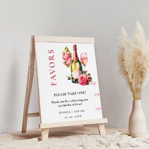 Petals and prosecco Bridal Shower Favours sign