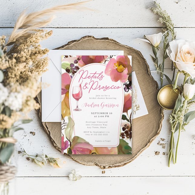 Petals and Prosecco Bridal Shower Invitation (Creator Uploaded)