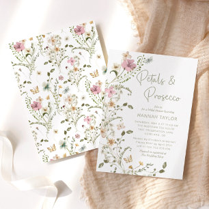 Petals and Prosecco Bridal Shower Invitation