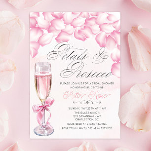 Petals and Prosecco Bridal Shower Invitation