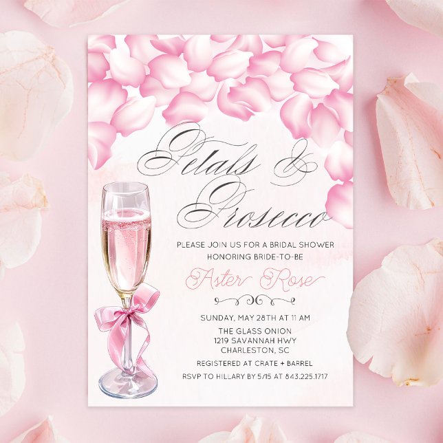 Petals and Prosecco Bridal Shower Invitation (Creator Uploaded)