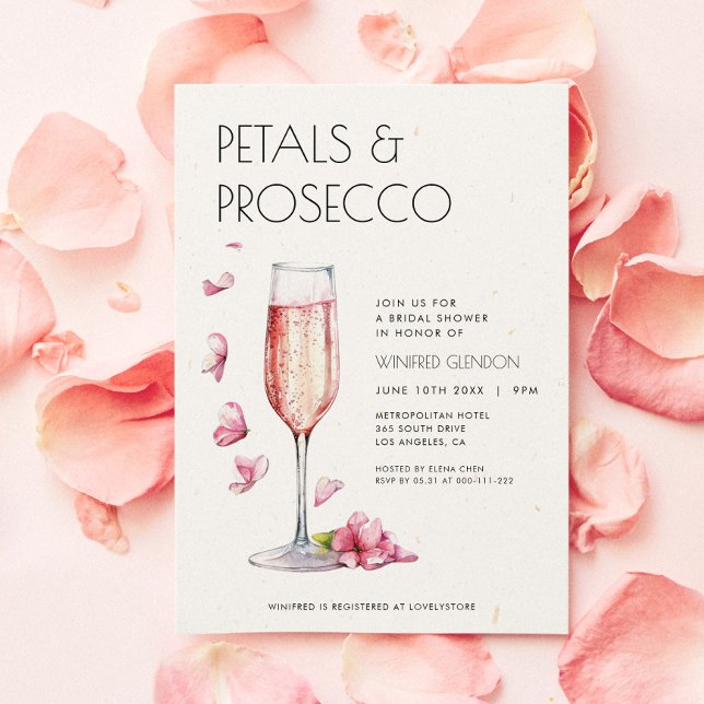 Petals and Prosecco Bridal Shower Invitation (Creator Uploaded)