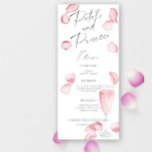 Petals and Prosecco bridal shower menu<br><div class="desc">Watercolor elegant rose petals with glass of champagne and text "Petals and Prosecco".</div>