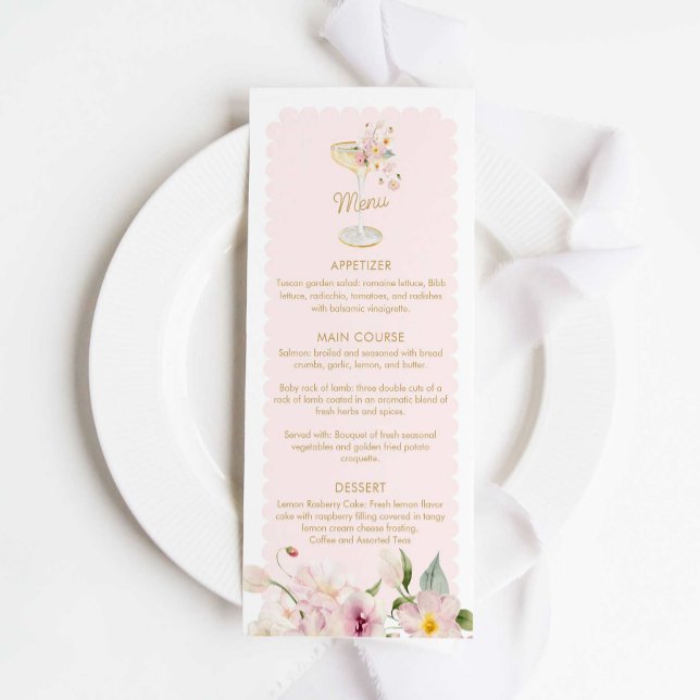 Petals and Prosecco Bridal Shower Menu (Creator Uploaded)