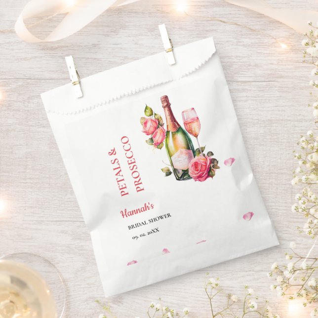 Petals And Prosecco Bridal Shower Party Favour Bag (Clipped)