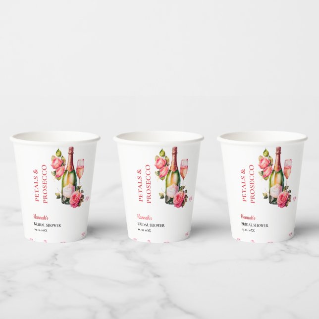 Petals And Prosecco Bridal Shower Party Paper Cups (Multi)