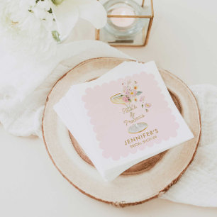 Petals and Prosecco Bridal Shower Personalised Napkin