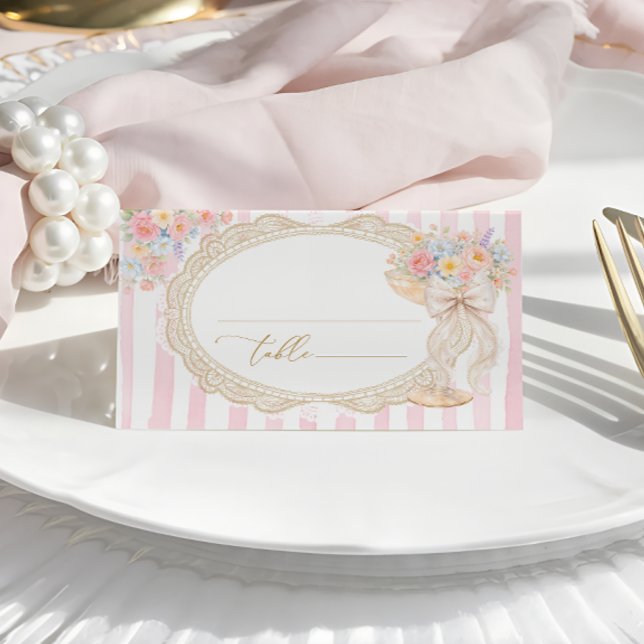 Petals and Prosecco Bridal Shower Place Card (Creator Uploaded)