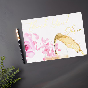 Petals and Prosecco Bridal Shower Thank you card