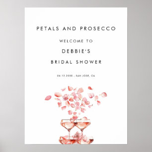 Petals and Prosecco Bridal Shower Welcome Poster