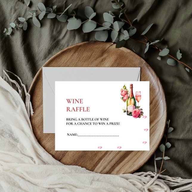 Petals And Prosecco Bridal Shower Wine Raffle Card (Creator Uploaded)