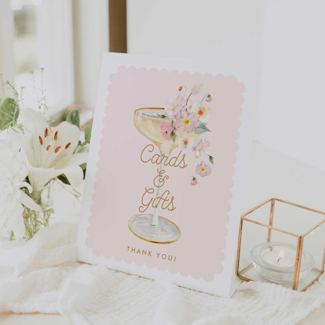 Petals and Prosecco Cards and Gifts Pedestal Sign (Creator Uploaded)