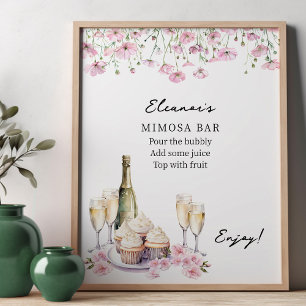 Petals and Prosecco Cava and Cupcakes Mimosa Bar Poster