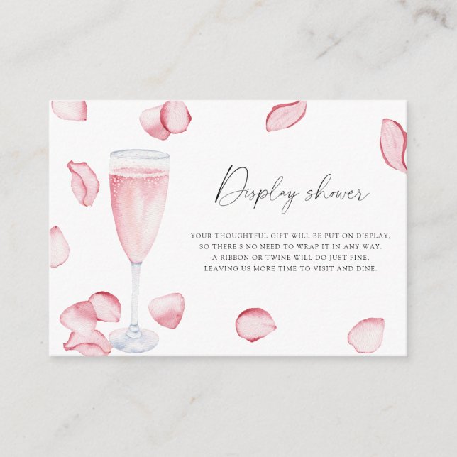 Petals and Prosecco - Display shower Enclosure Card (Front)
