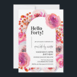 Petals and Prosecco | Elegant 40th Birthday Invitation<br><div class="desc">Celebrate the big 4-0 with our sophisticated 'Floral Arch, Hello 40' invitation! Tailored for the discerning woman, this invite captures the elegance of reaching this milestone. Available in both digital and print formats, our design ensures a memorable touch to your special celebration. Perfect for those seeking a blend of tradition...</div>