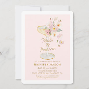 Petals and Prosecco Floral Bridal Shower Invitation