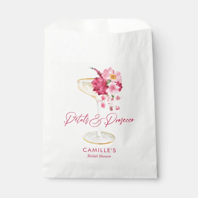 Petals and Prosecco Garden Bridal Favour Bag (Front)