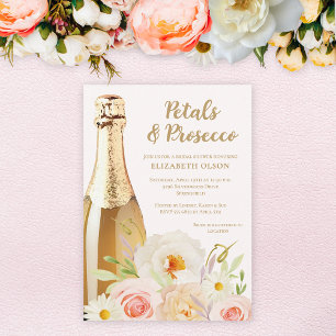 Petals and Prosecco Garden Floral Bridal Shower Invitation