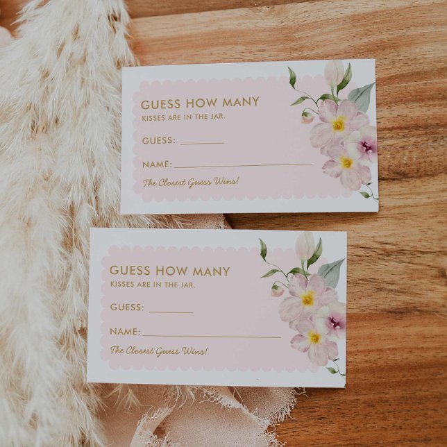 Petals and Prosecco Guess How Many Card (Petals and Prosecco Guess How Many Kisses Card )