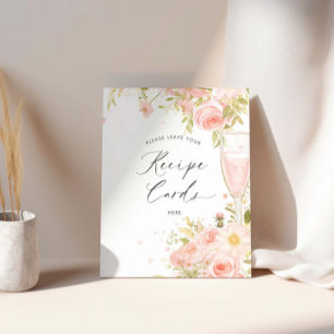 Petals And Prosecco Leave Your recipe Cards  Poster