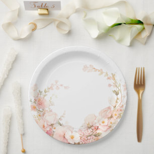 Petals and Prosecco Paper Plate