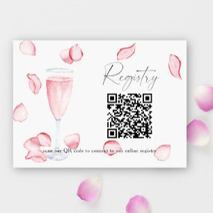 Petals and Prosecco QR code bridal shower registry Enclosure Card