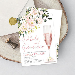 Petals and Prosecco Shower Invitation Rose Gold