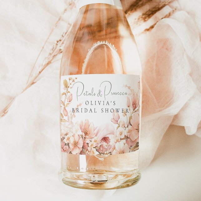 Petals and Prosecco Sparkling Wine Label (Creator Uploaded)