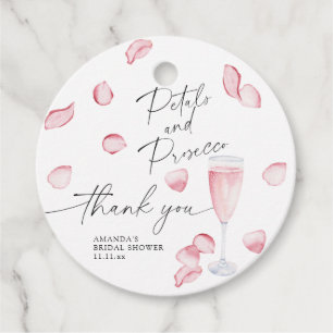 Petals and Prosecco - thank you bridal shower Favour Tags