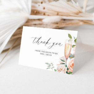 Petals And Prosecco Thank You  Card