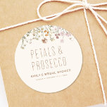 Petals and Prosecco Wildflower Bridal Shower Classic Round Sticker<br><div class="desc">Add a touch of elegance to your bridal shower favours with our "Petals and Prosecco" Wildflower Bridal Shower Classic Round Stickers. Adorned with delicate wildflowers and a hint of bubbly charm, these stickers are the perfect way to personalise your event decor. Customise with your own text or use them to...</div>