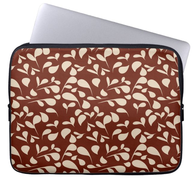 Petals | Beige & Maroon Laptop Sleeve (Front)