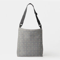 Petals & Doughnuts Grey Pattern Crossbody Bag